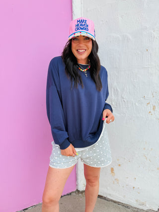 Elevated Ease Pullover-Navy