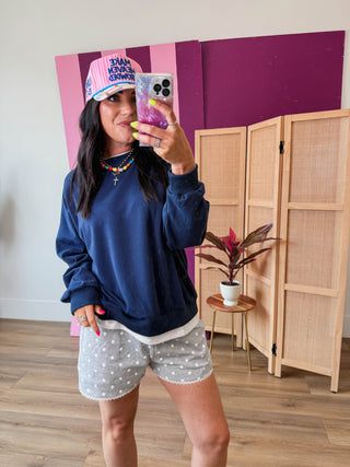 Elevated Ease Pullover-Navy