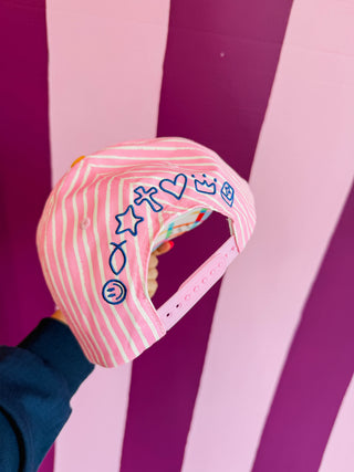 Make Heaven Crowded Stripe Trucker Hat