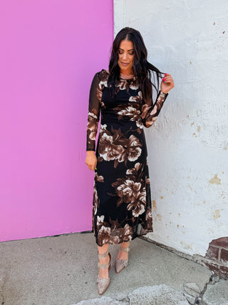 Audrey Floral Midi Dress
