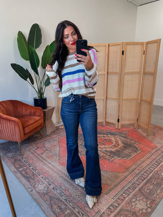 Maisie Striped Sweater-Blue Combo
