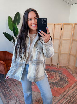 Santa Fe Jacket-Ivory Brown Plaid-Thread & Supply