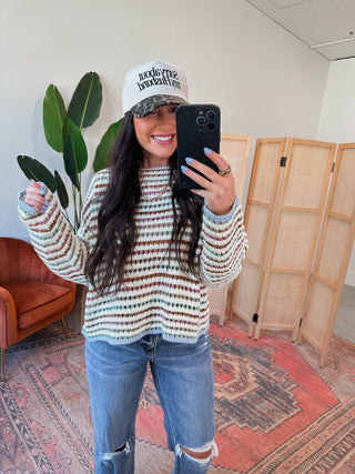 Vanessa Striped Sweater-Blue Mix