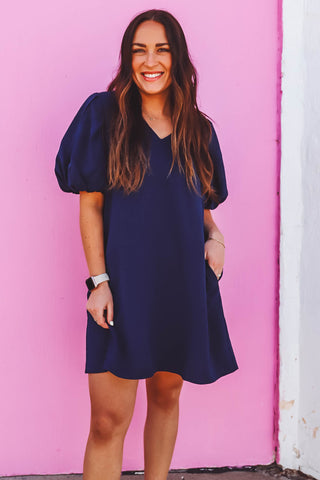 Heather Mini Dress-Navy