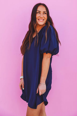 Heather Mini Dress-Navy