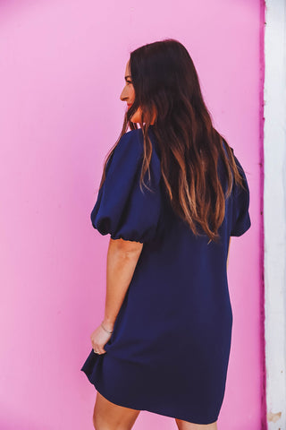 Heather Mini Dress-Navy