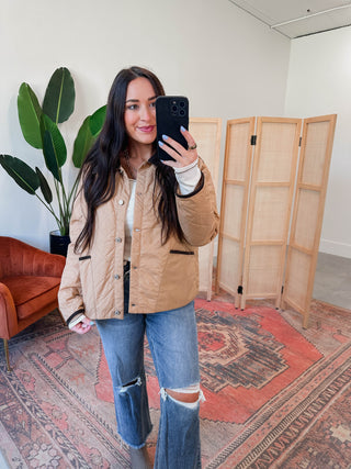 Hanna Quilted Jacket-Caramel