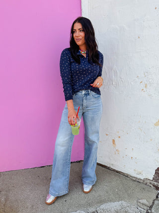 Peyton High Rise Wide Leg Denim-Light Wash