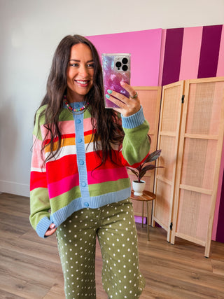 Bright Side Striped Cardigan