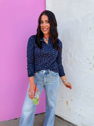 Caitlin Floral Henley Top