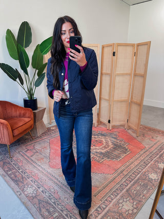 Hanna Quilted Jacket-Navy