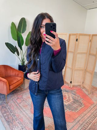 Hanna Quilted Jacket-Navy