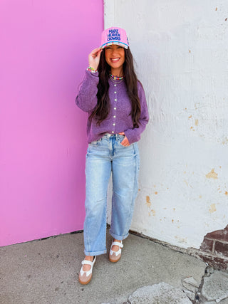 Hayley Cardigan-Dark Lavender