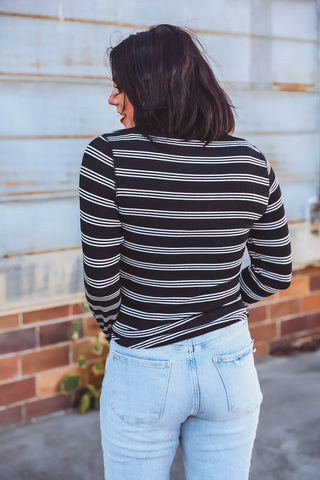 Stacy Top-Black White Stripe-Thread & Supply