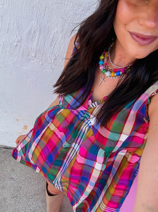 Prism Plaid Mini Dress