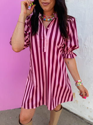 Raelynn Striped Mini Dress