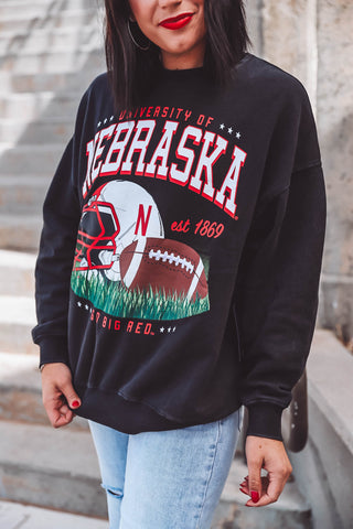 Nebraska Malone Multimedia Crewneck-Black