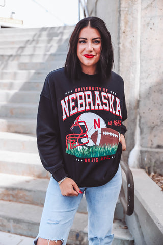 Nebraska Malone Multimedia Crewneck-Black