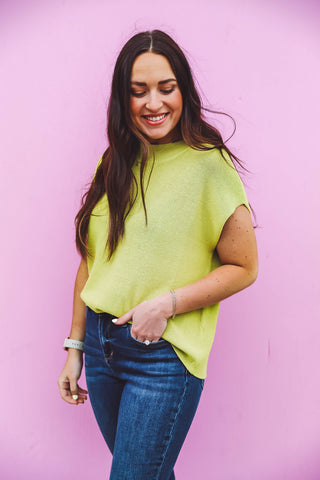 Lindsey Knit Top-Avocado