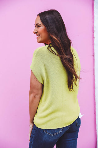 Lindsey Knit Top-Avocado