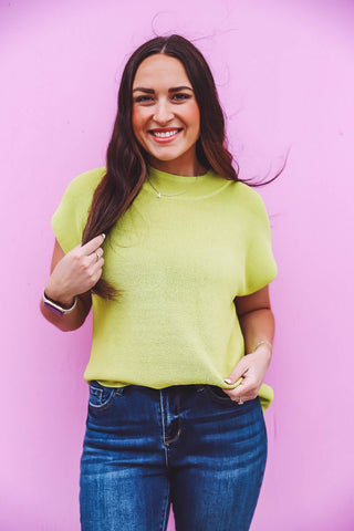 Lindsey Knit Top-Avocado