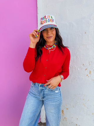 Jana Cardigan-Red