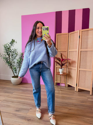 Palmer Sweater-Dusty Blue