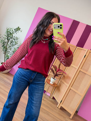 Anna Top-Burgundy