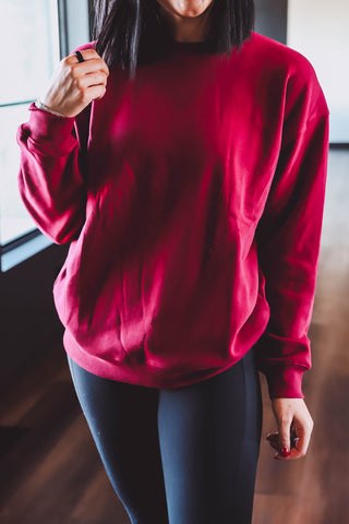 Cozy Crewneck-Cabernet