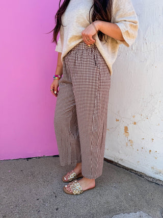 Fletcher Gingham Pants-Espresso