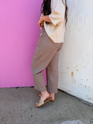 Fletcher Gingham Pants-Espresso