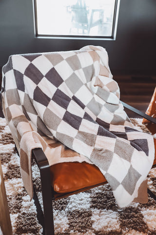 Multi Color Checkered Throw Blanket