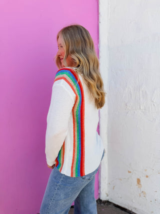 Rainbow Row Sweater-Ivory