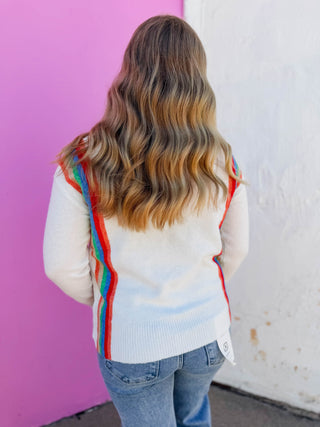 Rainbow Row Sweater-Ivory