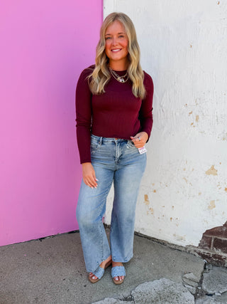 Daily Staple Long Sleeve-Burgundy