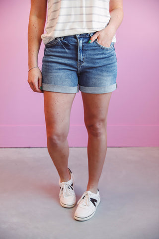 Faye High Rise Denim Shorts