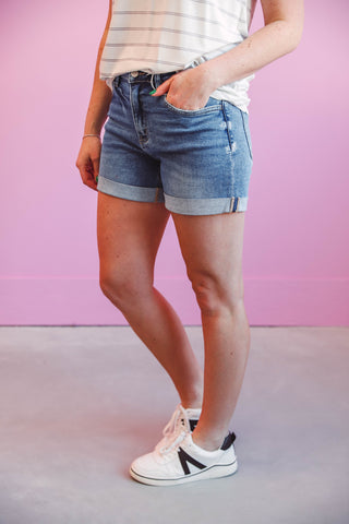 Faye High Rise Denim Shorts