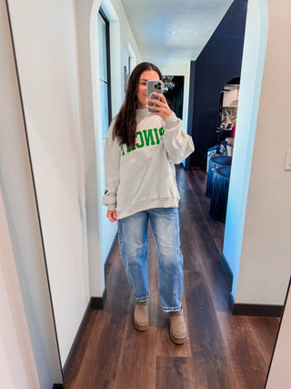 Grinchy & Merry Reversible Mock Neck