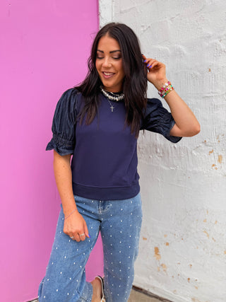 Monet Denim Top