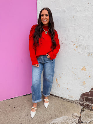 Brielle Sweater-Cherry