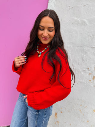 Brielle Sweater-Cherry