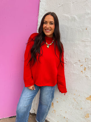 Brielle Sweater-Cherry