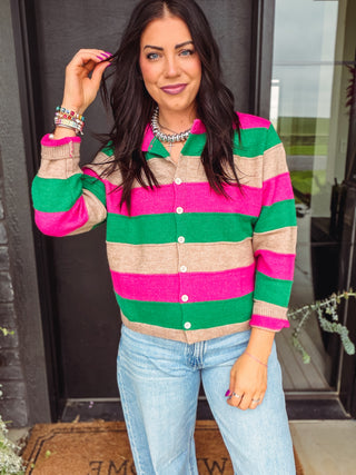 Rylin Color Block Cardigan