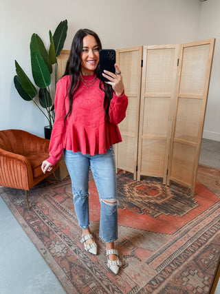 Lia Floral Embossed Sweatshirt