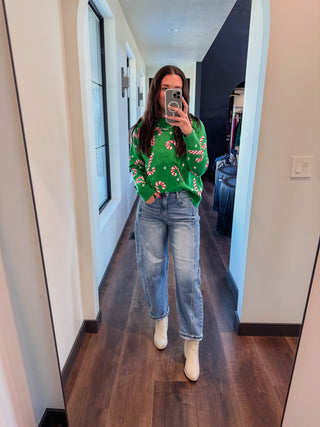 Candy Cane Lane Sweater-Green