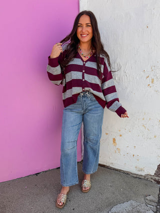 Kollins Striped Cardigan
