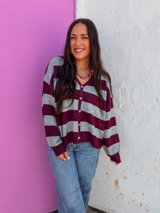 Kollins Striped Cardigan