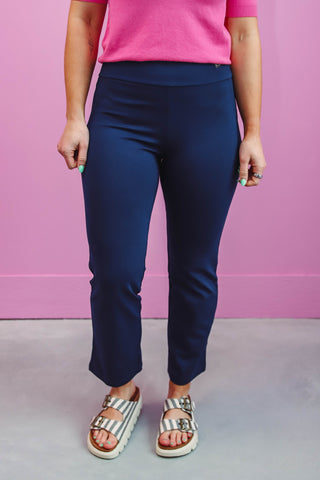 Kelsey Straight Leg Trousers-Navy