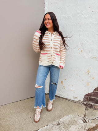 Tara Striped Cardigan