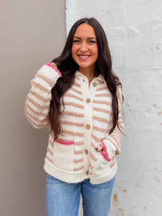 Tara Striped Cardigan